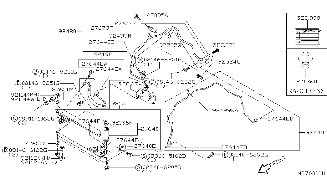 NISSAN 92473-N8210 - Комплект уплътнителни пръстени vvparts.bg