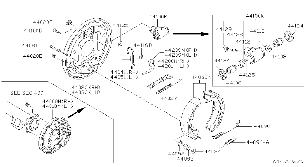 Infiniti 44100-37G12 - Спирачно цилиндърче на колелото vvparts.bg