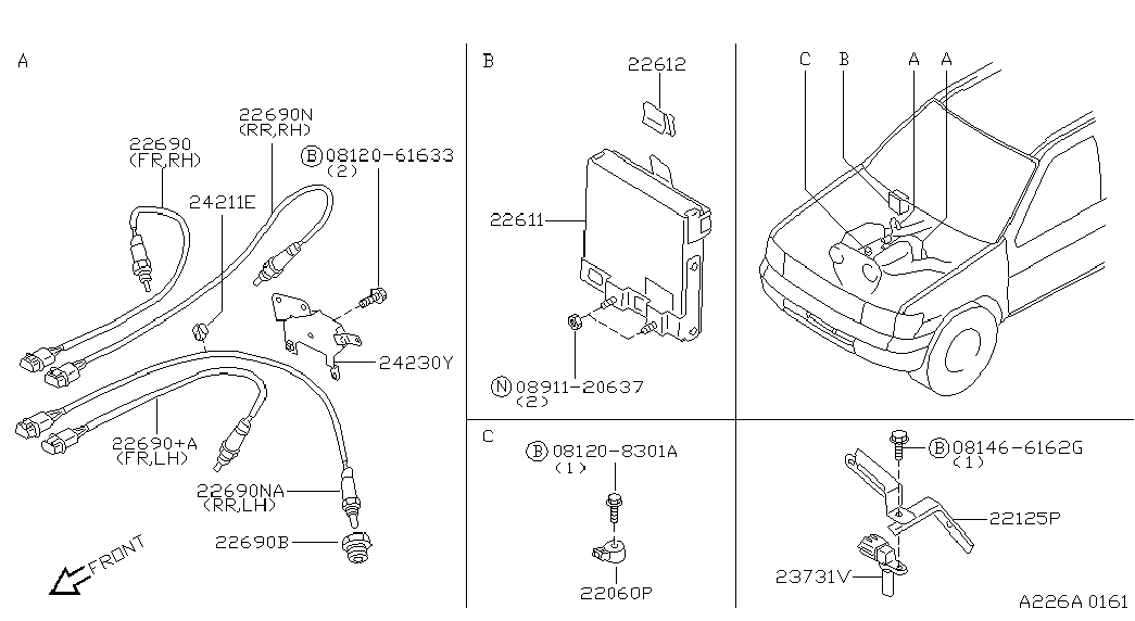 NISSAN 226A00W000 - Ламбда-сонда vvparts.bg