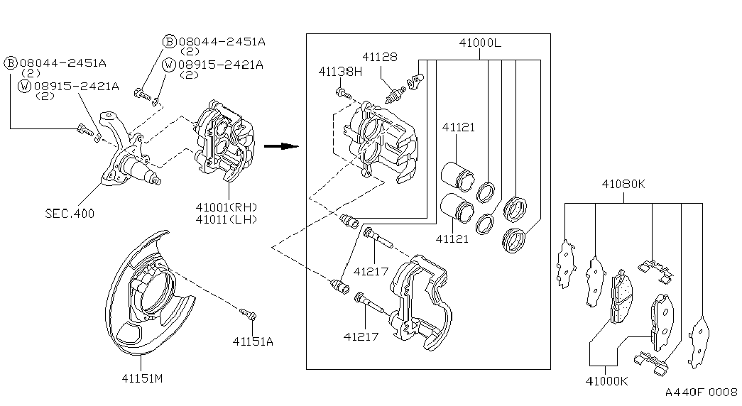 NISSAN 41011VJ500 - Спирачен апарат vvparts.bg