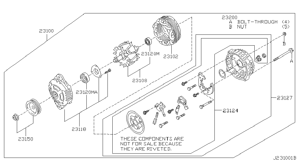 NISSAN 23100-7T403 - Генератор vvparts.bg