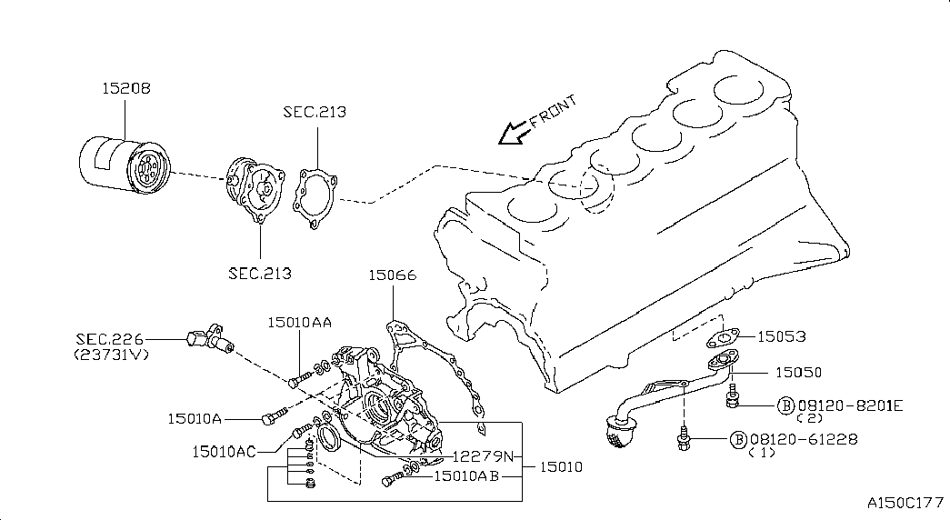 Subaru 15208 40L02 - Маслен филтър vvparts.bg