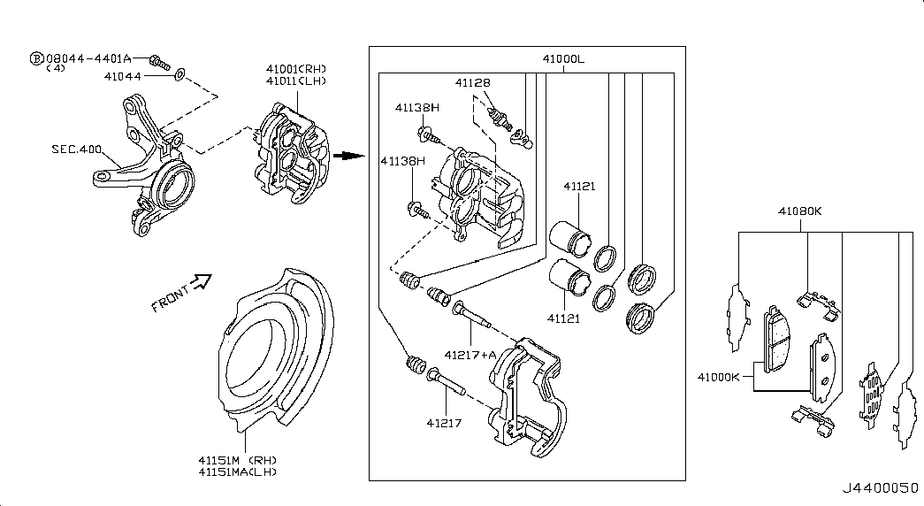 NISSAN 410018H600 - Спирачен апарат vvparts.bg