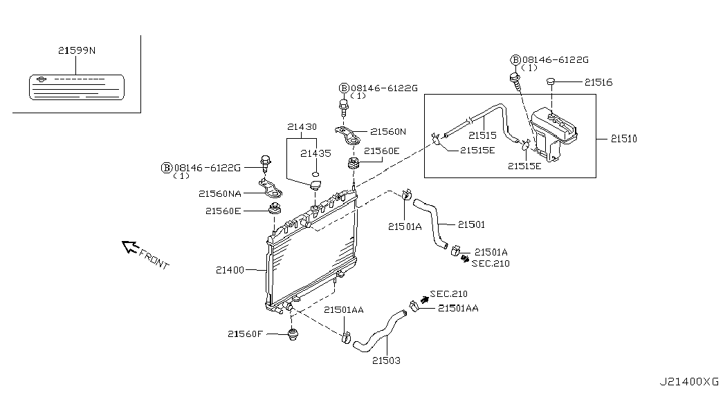 NISSAN 21410-8H900 - Радиатор, охлаждане на двигателя vvparts.bg