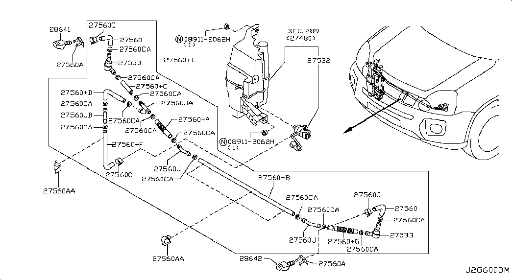 NISSAN 28621-EW70A - Водна помпа за миещо устр., почистване на стъклата vvparts.bg