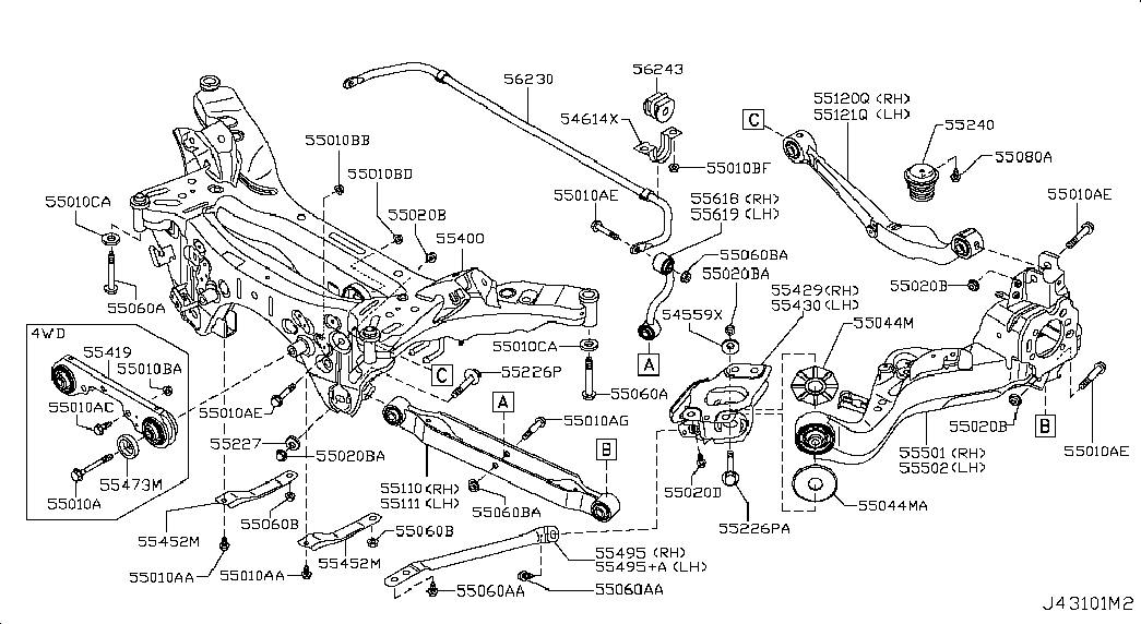 RENAULT 55111 JG00B* - Тампон, носач vvparts.bg