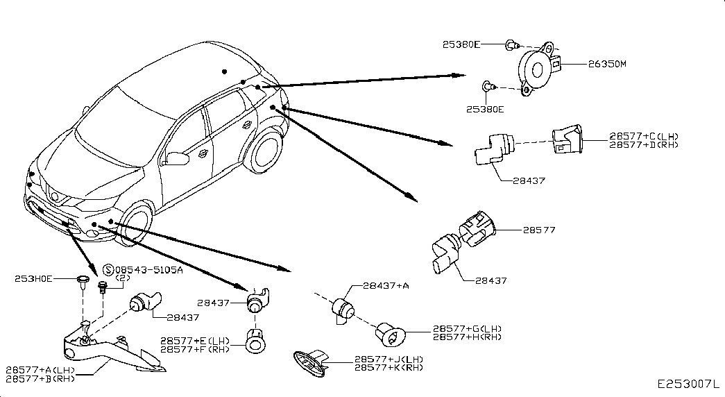 NISSAN 284384EA0D - Датчик, парктроник vvparts.bg