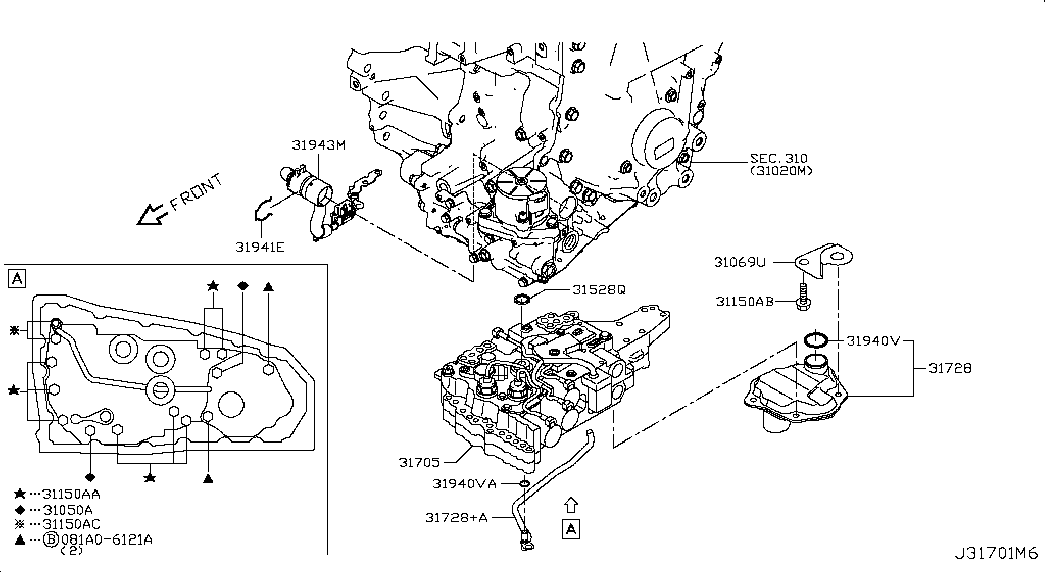 NISSAN 31728-29X0B - Хидравличен филтър, автоматична предавателна кутия vvparts.bg