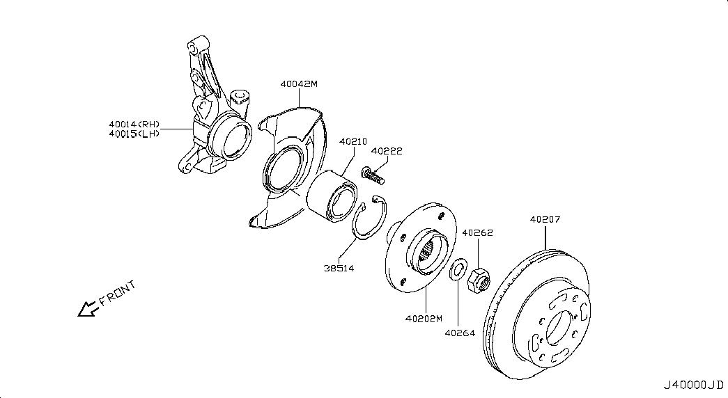 NISSAN 40210-4A00G - Комплект колесен лагер vvparts.bg