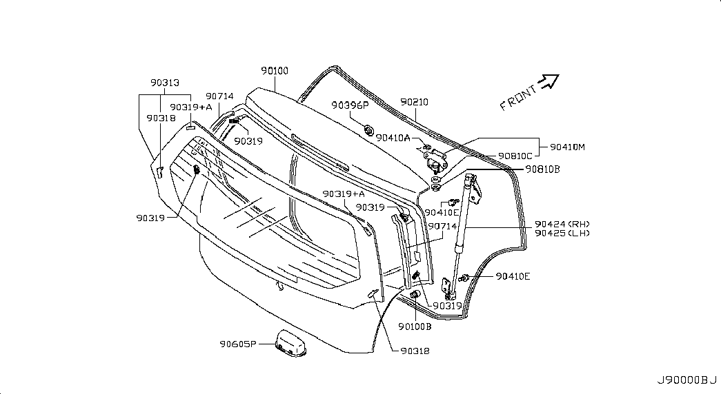 Suzuki 902114A00D - Газов амортисьор, багажно / товарно пространство vvparts.bg