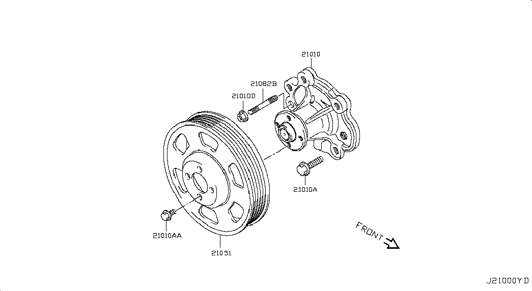 NISSAN 21010-4A00F - Водна помпа vvparts.bg