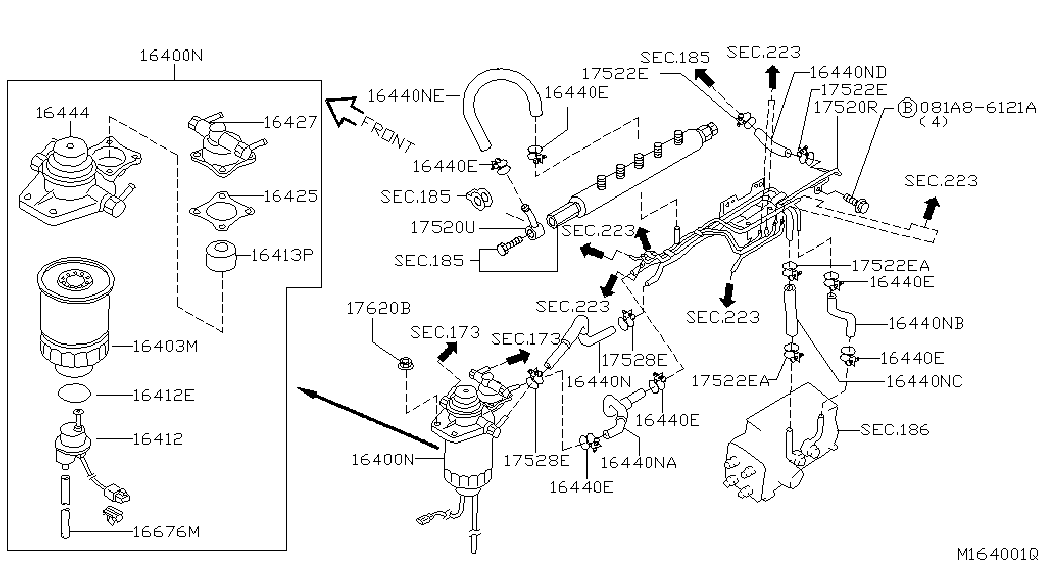 NISSAN 16403-7F40A - Горивен филтър vvparts.bg