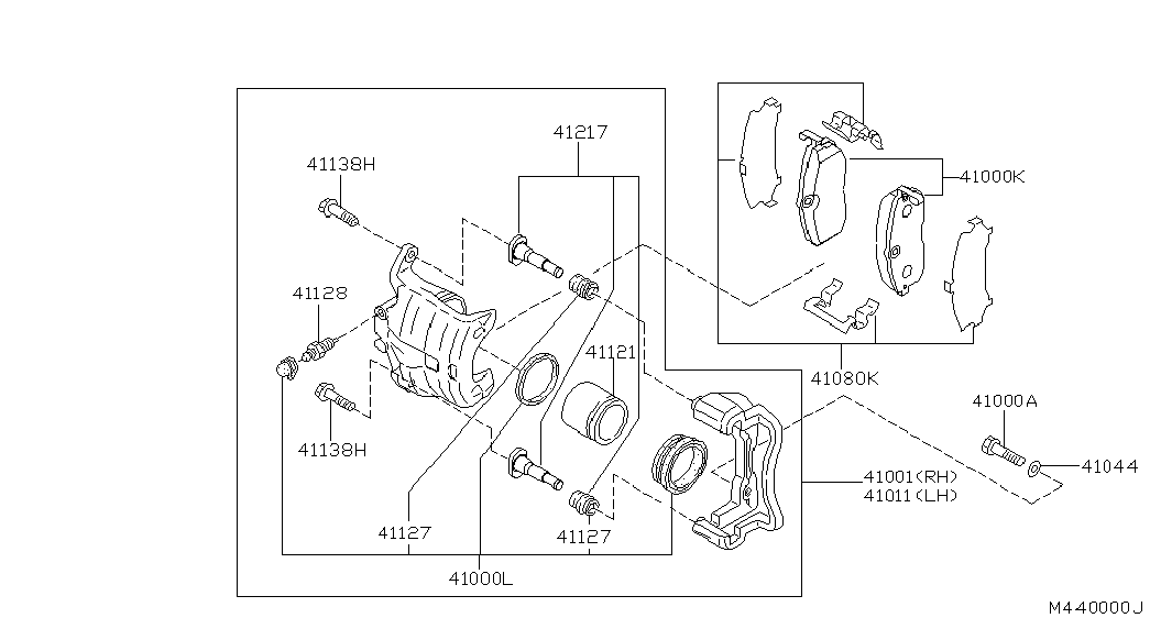 NISSAN 410014U10A - Спирачен апарат vvparts.bg