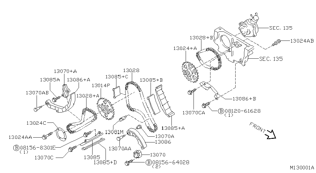 NISSAN 13014-8H800 - Комплект ангренажна верига vvparts.bg