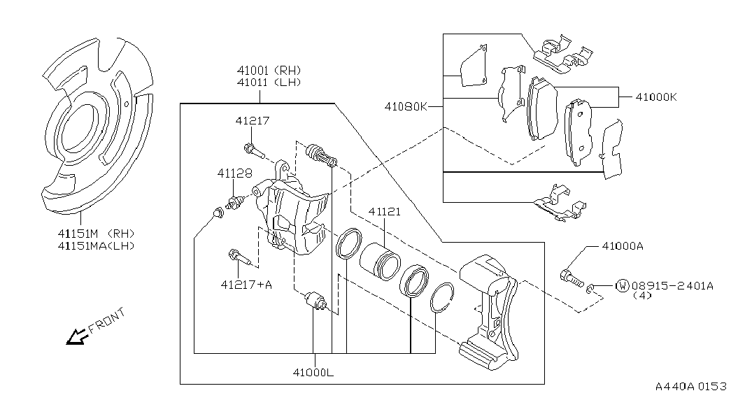 NISSAN 4100167R00 - Спирачен апарат vvparts.bg