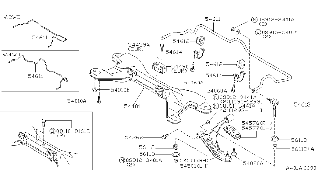 NISSAN 54500-52Y10* - Носач, окачване на колелата vvparts.bg