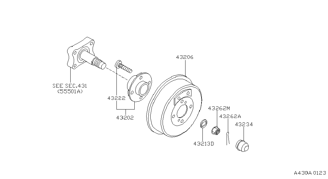 NISSAN 0153100031 - Комплект колесен лагер vvparts.bg