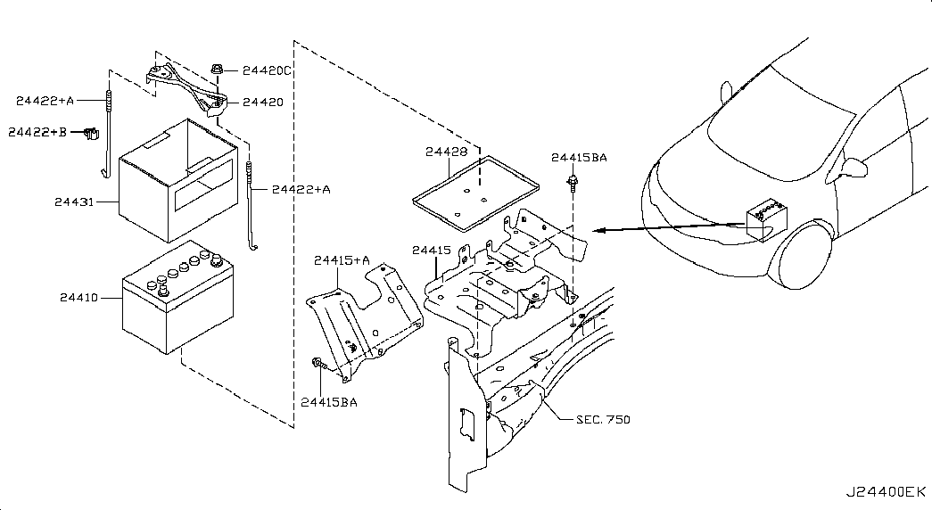 Infiniti 244101MA0A - Стартов акумулатор vvparts.bg