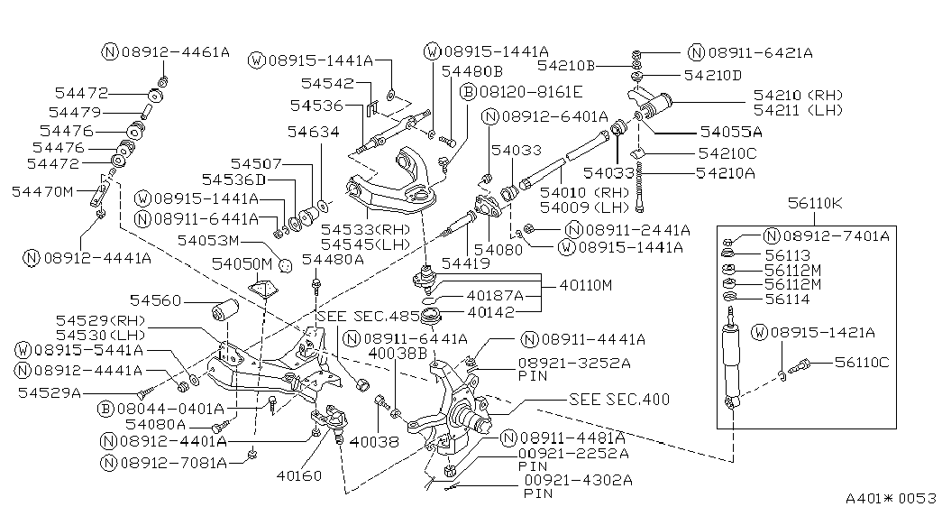 NISSAN 56110-45G25 - Амортисьор vvparts.bg