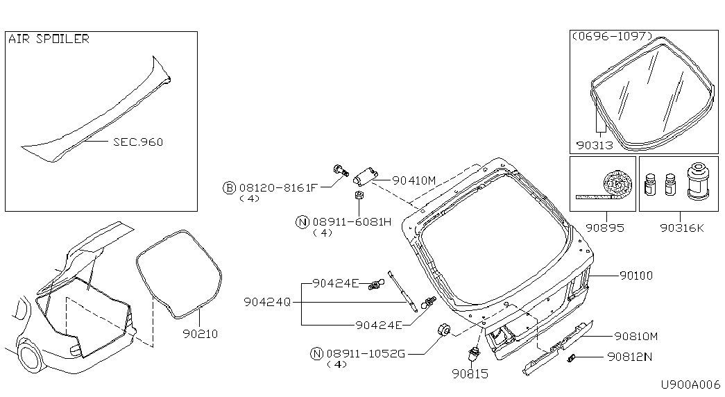 NISSAN 90452-2F725 - Газов амортисьор, багажно / товарно пространство vvparts.bg