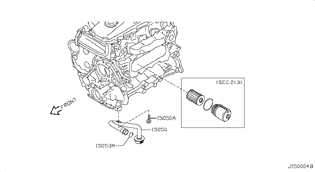 NISSAN 15050VC101 - Маслен филтър vvparts.bg