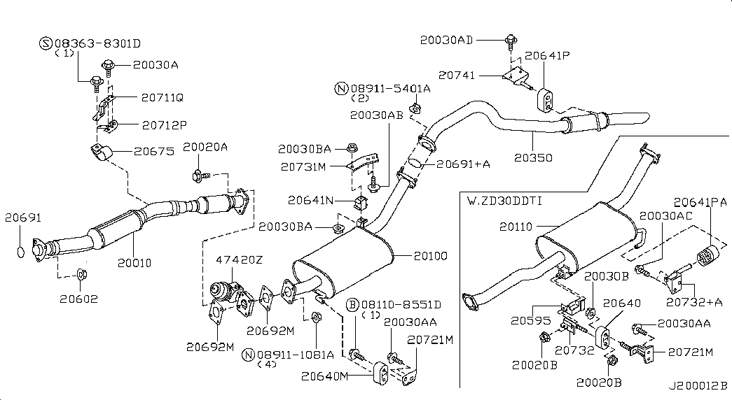 NISSAN 20691-30P00 - Уплътнение, изпускателни тръби vvparts.bg