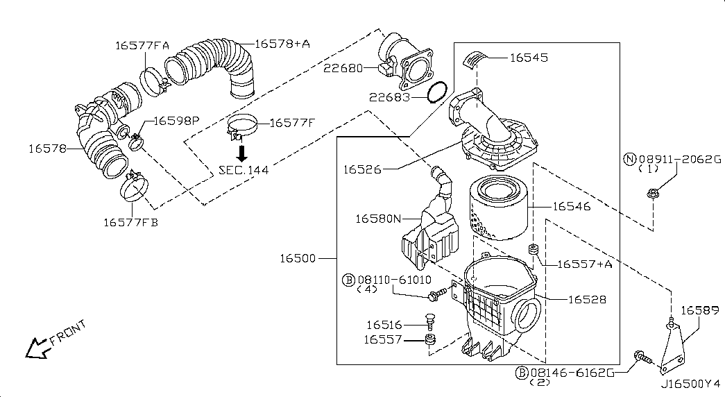 NISSAN 16546-VB300 - Въздушен филтър vvparts.bg