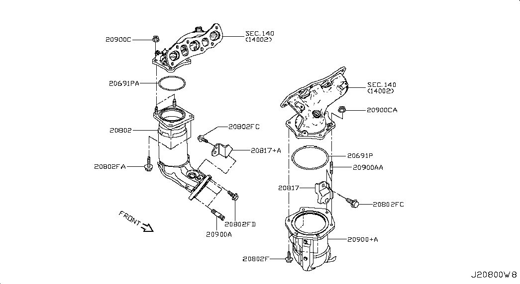 NISSAN 20691-JA10B - Уплътнителен пръстен, изпуск. тръба vvparts.bg