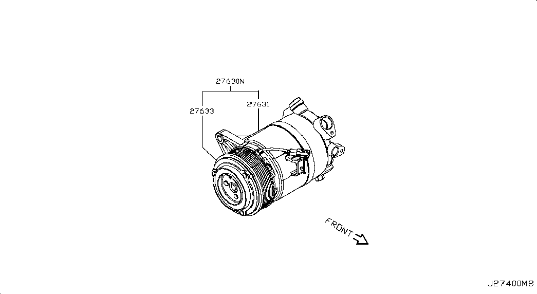 NISSAN 92600-1JA1A - Компресор, климатизация vvparts.bg