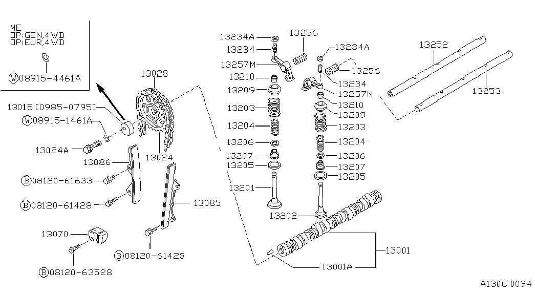 NISSAN 13070-21002 - Комплект ангренажна верига vvparts.bg