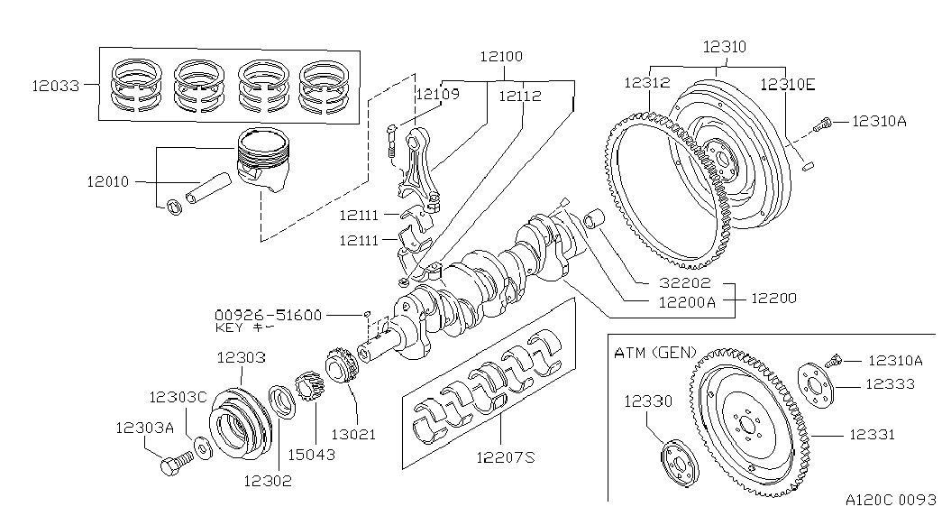 NISSAN 13021-03G00 - Комплект ангренажна верига vvparts.bg