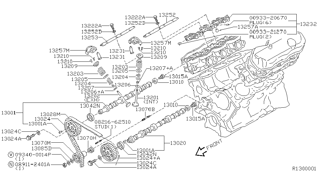 NISSAN 13070-42L00 - Обтяжна ролка, ангренаж vvparts.bg