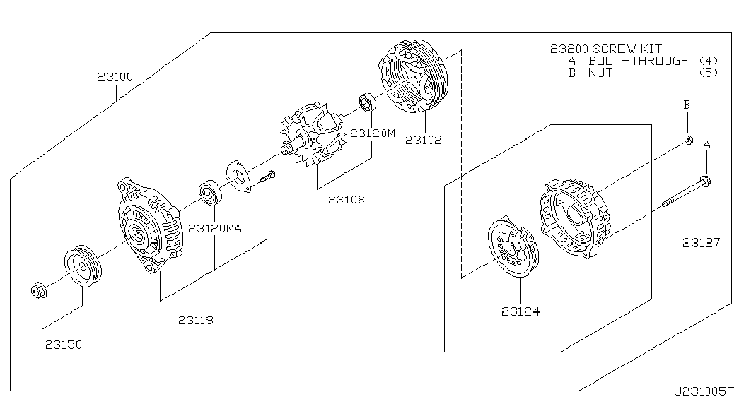 NISSAN 23100 3W400 - Генератор vvparts.bg