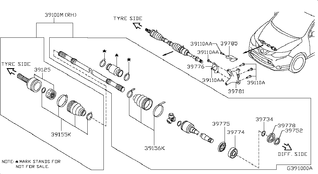 NISSAN C9241-4EB0A - Маншон, полуоска vvparts.bg