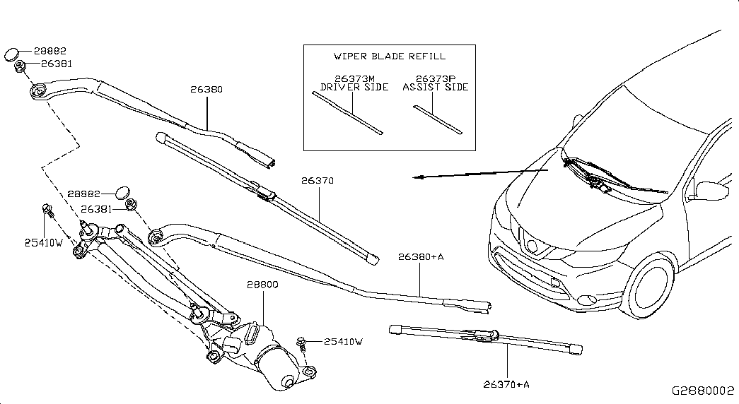 NISSAN 288904EH0B - Перо на чистачка vvparts.bg