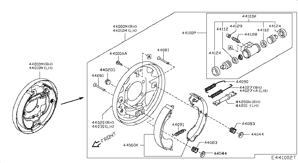 NISSAN 44100-1HD3A - Спирачно цилиндърче на колелото vvparts.bg