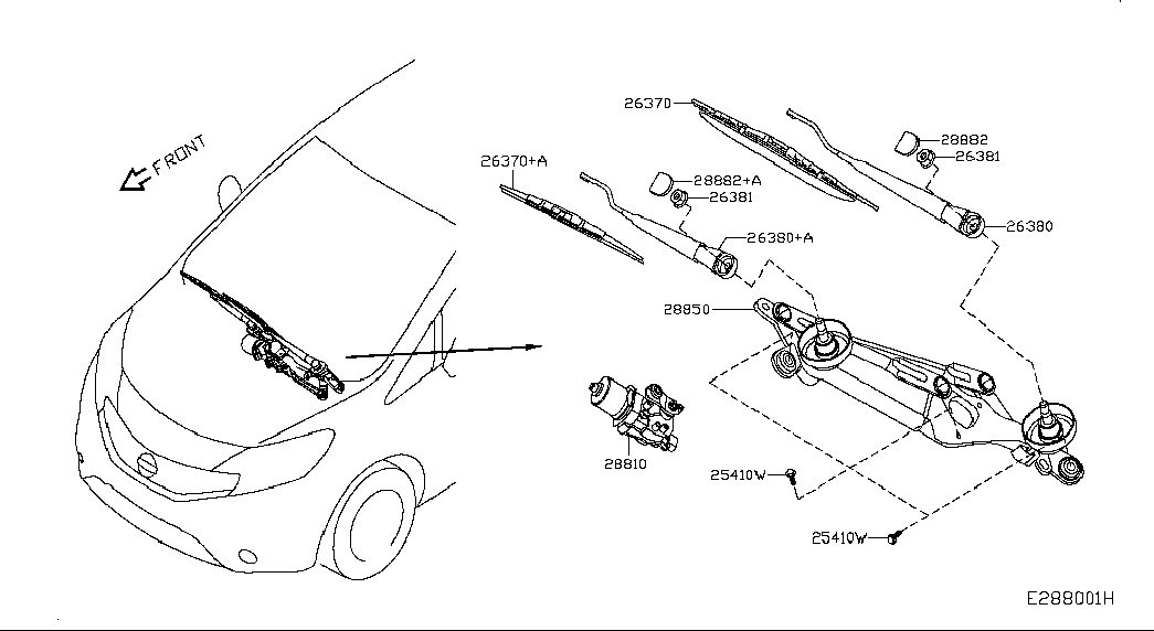 NISSAN 28890 3VF1A - Перо на чистачка vvparts.bg