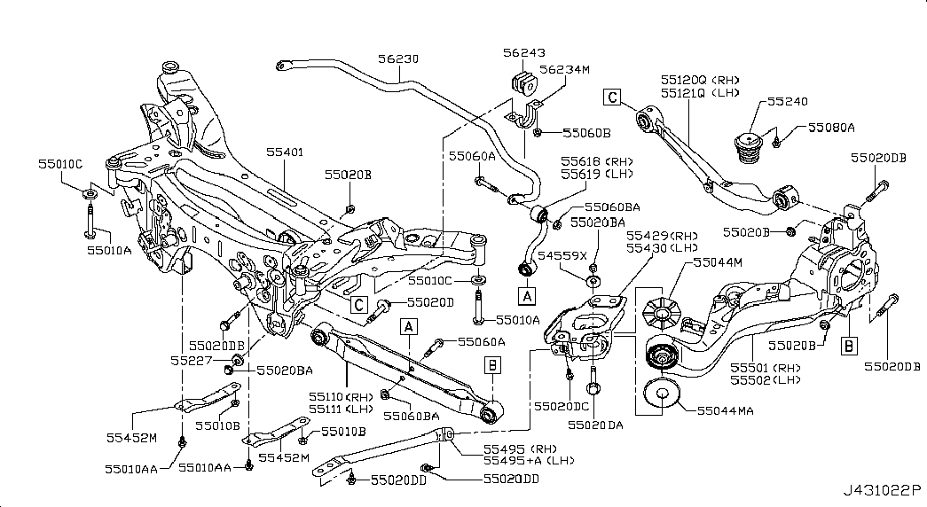 RENAULT 55120 JD04A - Носач, окачване на колелата vvparts.bg