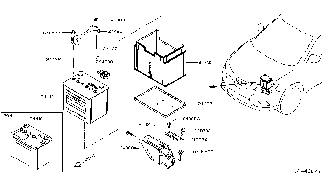 NISSAN 244104BA0A - Стартов акумулатор vvparts.bg