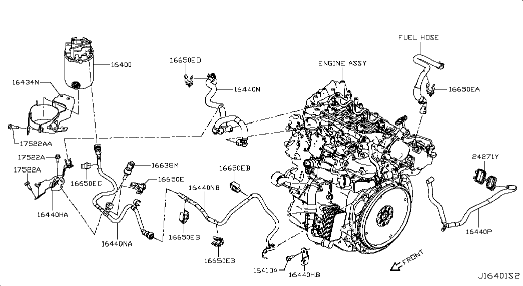 NISSAN 16400-4BD0B - Корпус, горивен филтър vvparts.bg