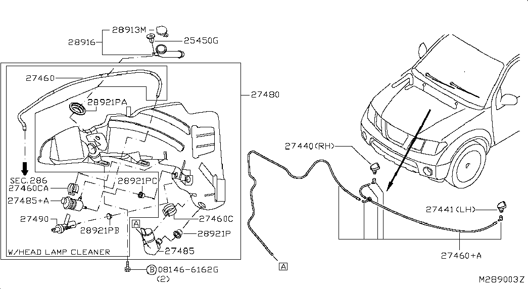 NISSAN 28920EB300 - Водна помпа за миещо устр., почистване на стъклата vvparts.bg