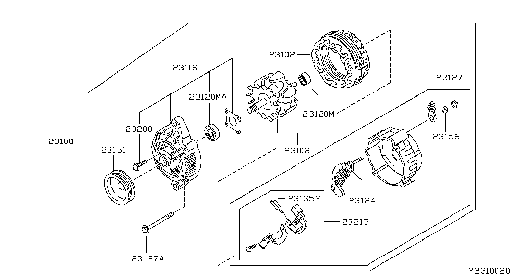 Infiniti 23100EB31B - Генератор vvparts.bg