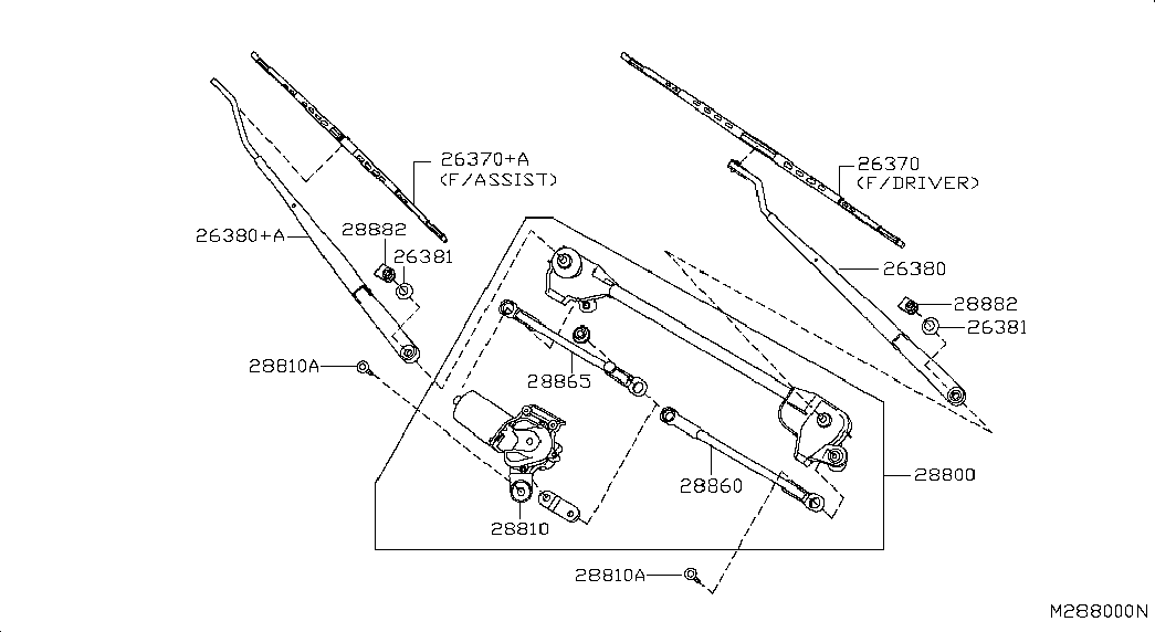 NISSAN 288904X11A - Перо на чистачка vvparts.bg