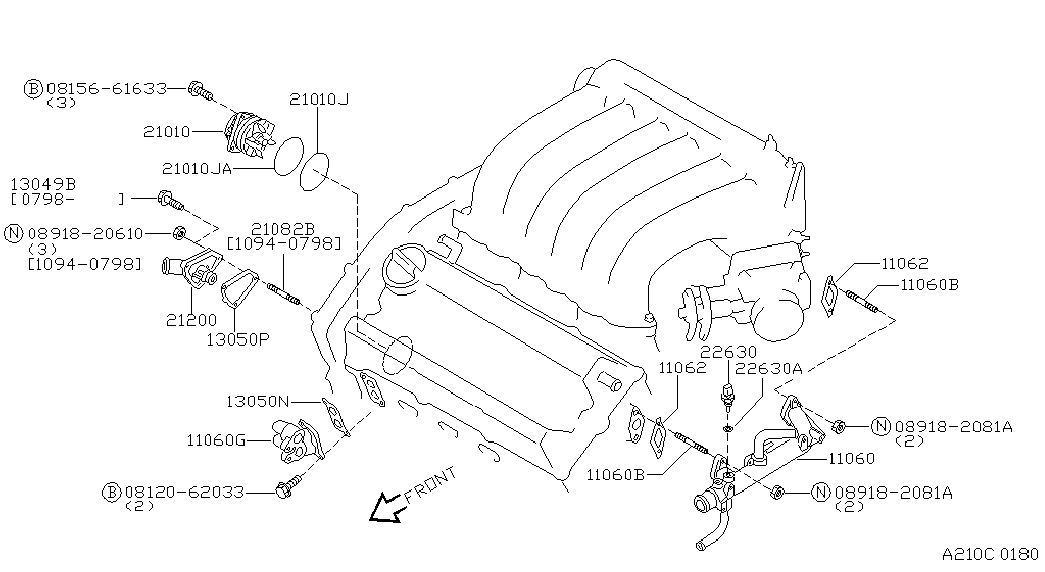 NISSAN 21200-31U10 - Термостат, охладителна течност vvparts.bg