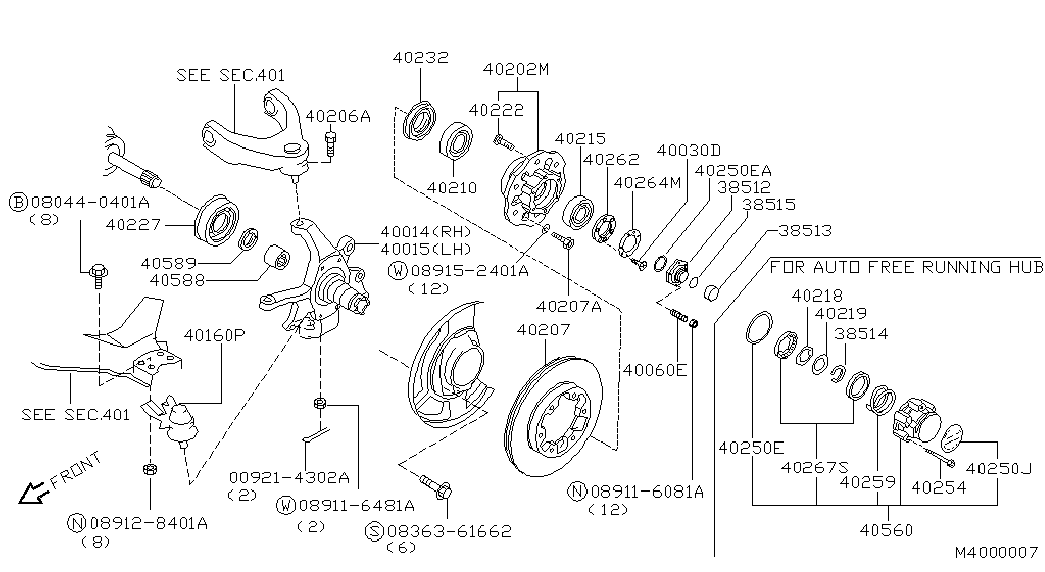 NISSAN 40290-7F000 - Комплект колесен лагер vvparts.bg