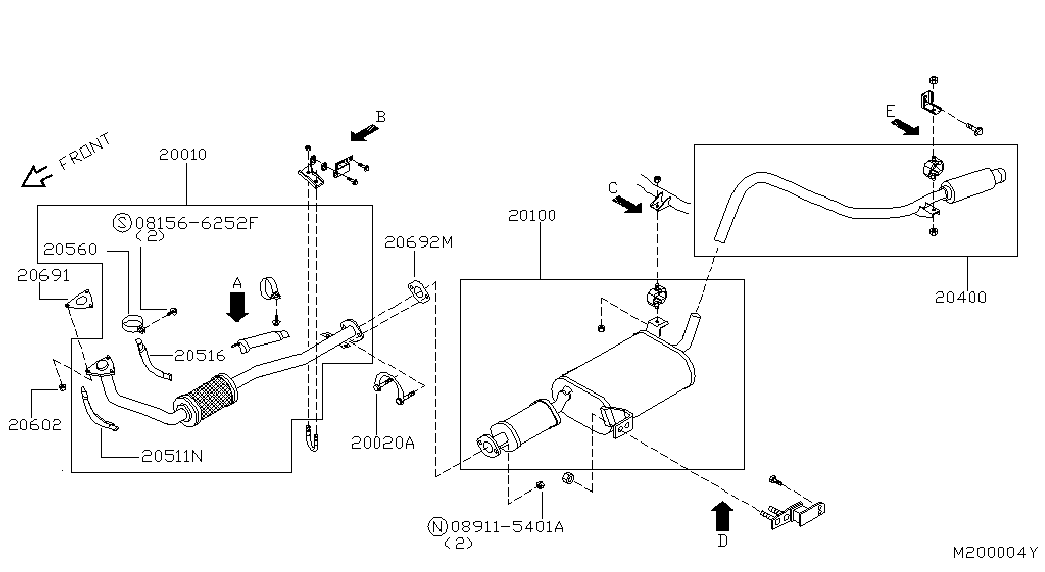 NISSAN 206920F005 - Уплътнение, изпускателни тръби vvparts.bg