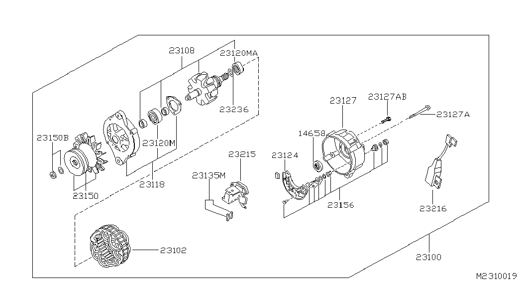 NISSAN 23100-7F001 - Генератор vvparts.bg