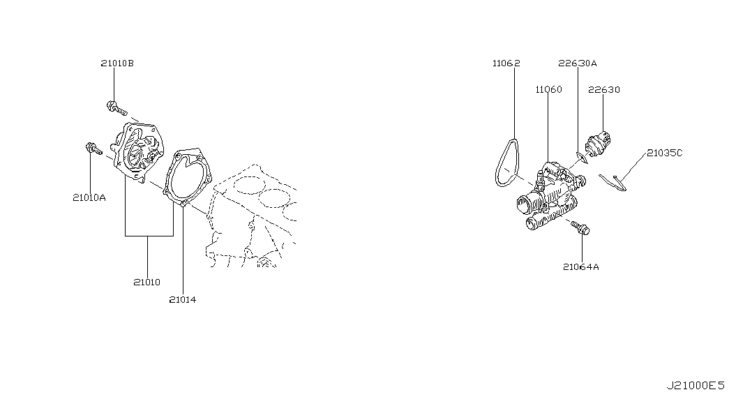 NISSAN 1106000QAF - Термостат, охладителна течност vvparts.bg