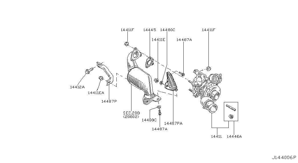 NISSAN 14411AW301* - Турбина, принудително пълнене с въздух vvparts.bg