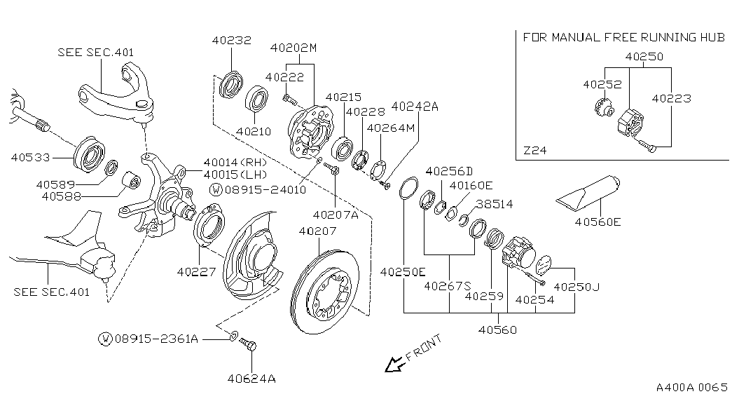 NISSAN 40262-50W00 - Комплект колесен лагер vvparts.bg